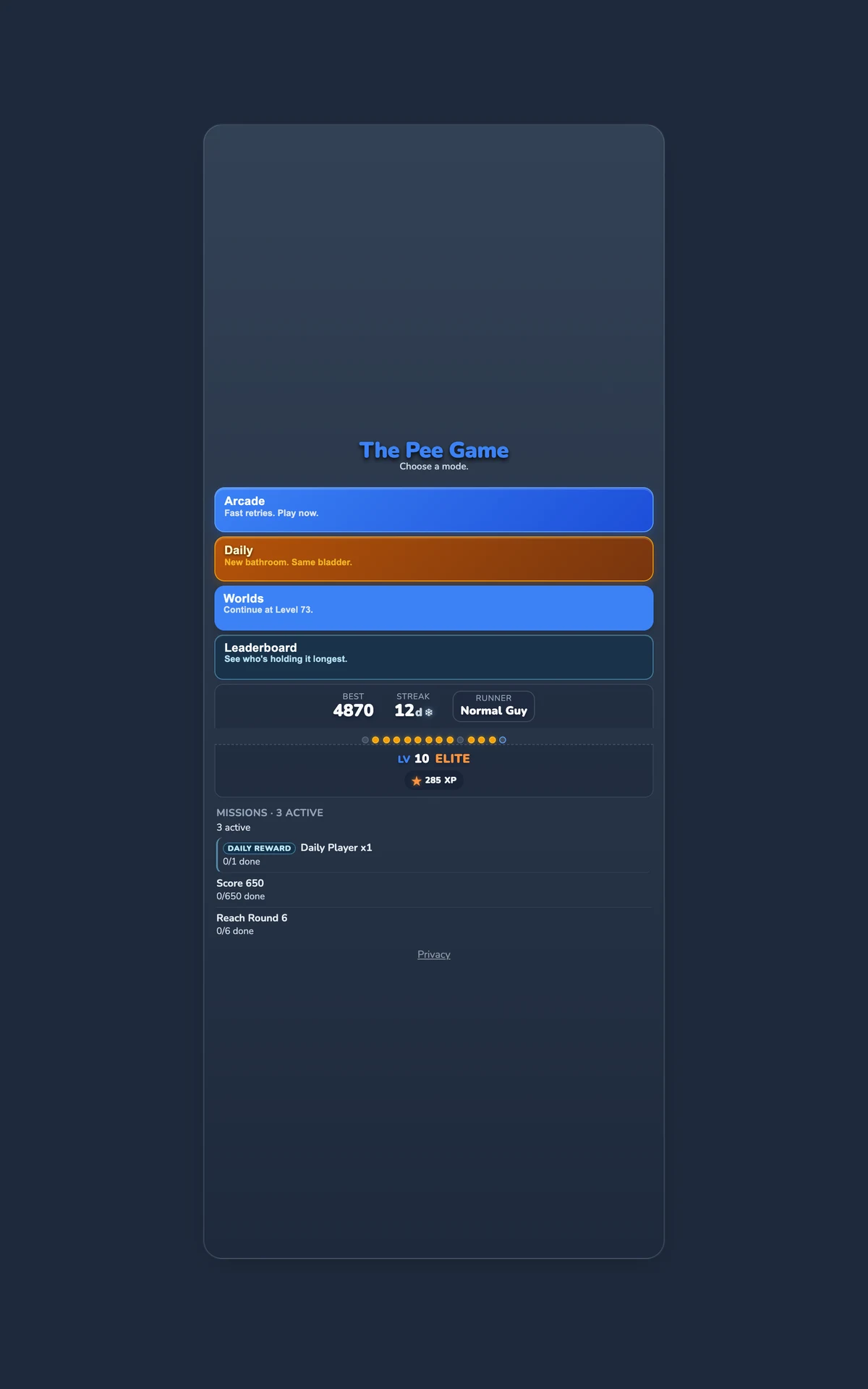 The Pee Game screenshot